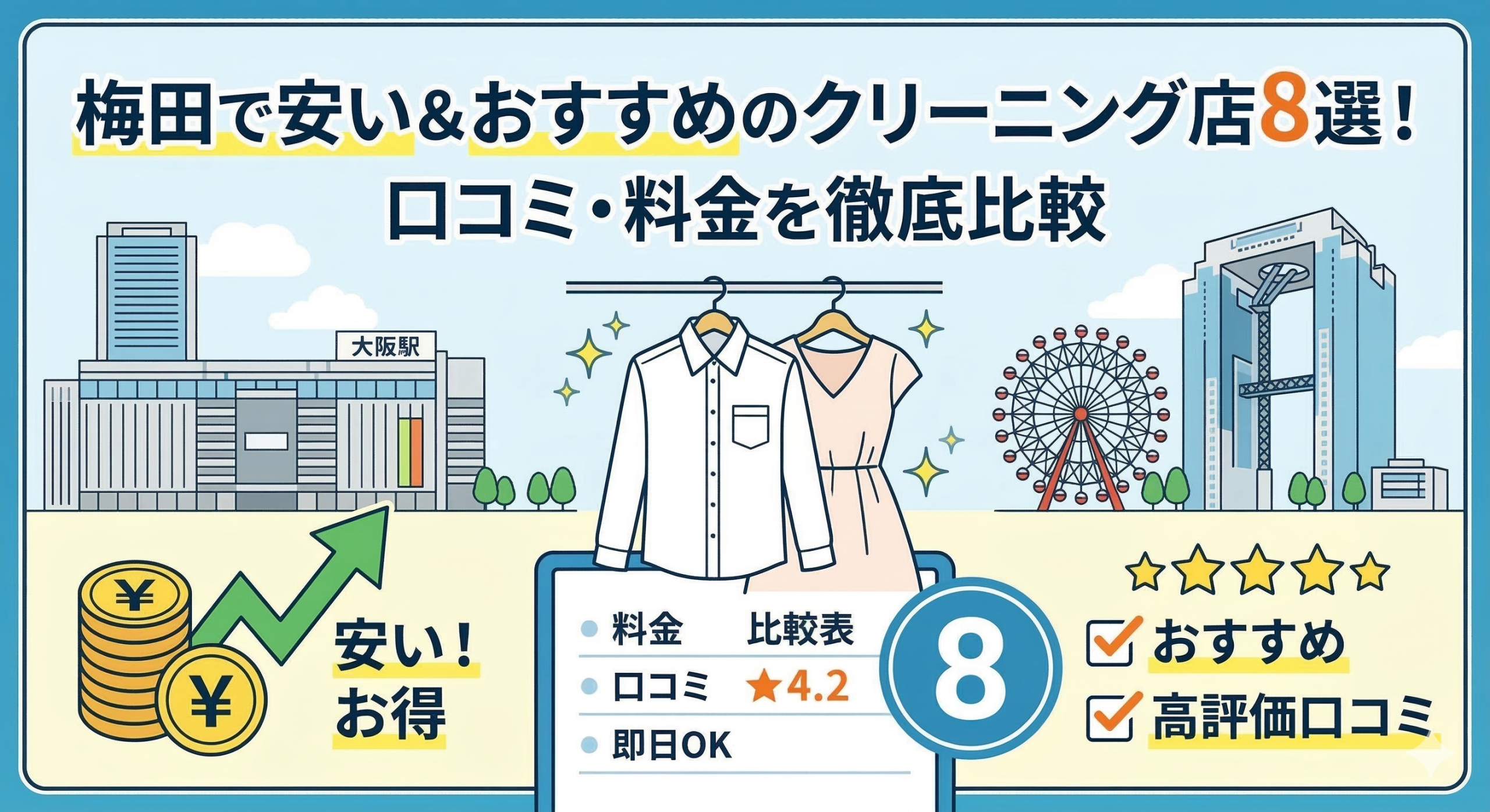 梅田で安い＆おすすめのクリーニング店